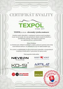 TEXPOL Kvalitný zdravotný matrac LEA Rozmer: 200x80, Poťahová látka: Aloe Vera Silver