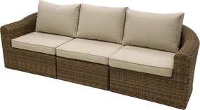 DEOKORK Ratanová lavica pre 3 osoby BORNEO LUXURY (hnedá)