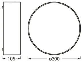 Osram - Stropné svietidlo ORBIS PARIS 1xE27/25W/230V pr. 30 cm biele