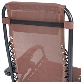 4Home Záhradné plážové polohovacie kreslo Relax, hnedá