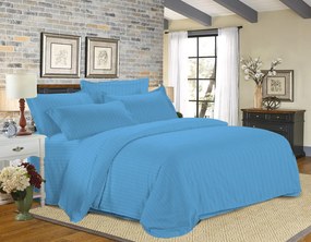 Hotelové obliečky z mikrovlákna JASMINE PURE svetlomodré - prúžok 2 cm Rozmer obliečky: 70 x 90 cm | 140 x 200 cm