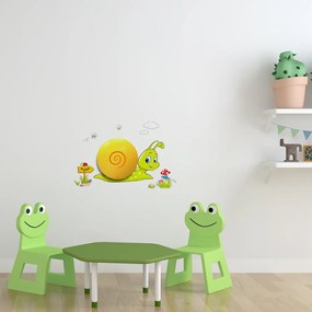 Detské nástenné svietidlo Snail, 1x oranžové plastové tienidlo, gr