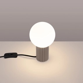 Stolná lampa Halo, 1x biele sklenené tienidlo, tp