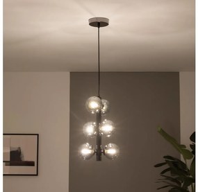 Brilagi - LED luster na lane MILLA 6xG9/3W/230V čierny chróm/dymové sklo