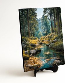 DUBLEZ | Drevený farebný obraz - Lesný potok