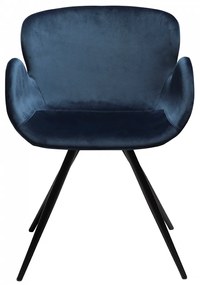 GAIA ČALÚNENÁ STOLIČKA blue velvet/black