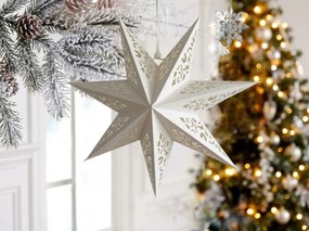 Vianočná papierová hviezda AUREVIA 60 cm, biela
