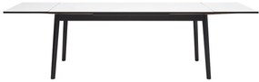 Čiernobiely rozkladací jedálenský stôl v dubovom dekore Hammel Single, 180 x 90 cm