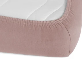 Jersey napínacie prestieradlo na vysoký matrac JR-024 Hnedoružové 200 x 220 - výška 30 cm