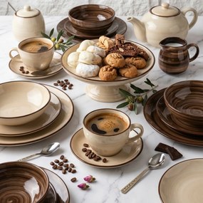 Banquet Súprava 6 plytkých tanierov Palas 27 cm, hnedá
