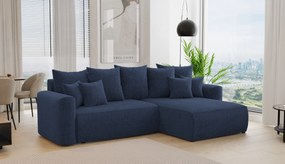 Rohová sedačka Baria (P) (tmavomodrá). Akcia -20%. Vlastná spoľahlivá doprava až k Vám domov. 1133086