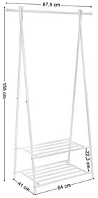 Stojan na oblečenie Ualdi biely