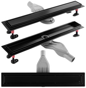 Rea NEOX Superflow, odtokový sprchový žľab 60 cm, čierna matná, REA-G7805