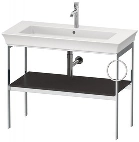 DURAVIT White Tulip samostatne stojaci kovový podstavec pod umývadlo, 1 polica + 1 držiak na uterák vpravo, 984 x 450 x 760 mm, grafit matný, WT4544R5858