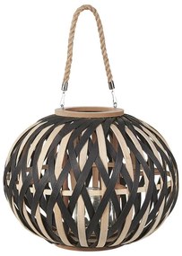 Bambusový lampáš 37 cm prírodná/čierna BESAH Beliani
