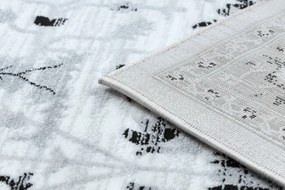 Koberec ARGENT - W7039 Kvety sivý / čierny