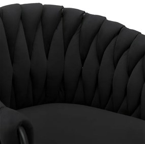 Barová stolička COFTON zamatová, čierna