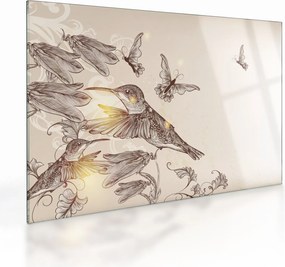 Sklenený obraz - Kolibríky (70x50 cm)