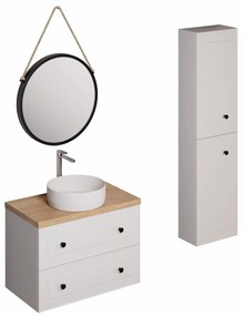 Kúpeľňová zostava s umývadlom vrátane umývadlovej batérie, vtoku a sifónu Naturel Forli biela KSETFORLI11