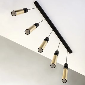 Jupiter 2012 - Luster na lanku ALAS 5xGU10/10W/230V čierna/zlatá