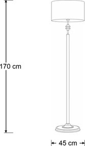 BRILAGI - Stojacia lampa SAPHIRE 1xE27/15W/230V krémová/zlatá/patina