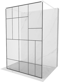 Mexen Kioto voľne stojaca sprchová stena 120 x 200 cm, transparentnéné/čierny vzor 8 mm, biela - 800-120-002-20-78