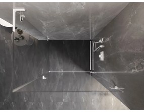 Mexen Lunar-B L pravý výklopný sprchový kút 100 x 70 cm, číre sklo, biela, 832L-100-070-20-00-P