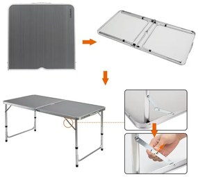 InternetovaZahrada Kempingový set 5-dielny - sivý