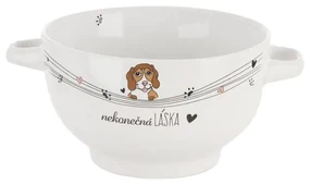 Miska NEKONEČNÁ LÁSKA pes s uchami pr. 14 cm
