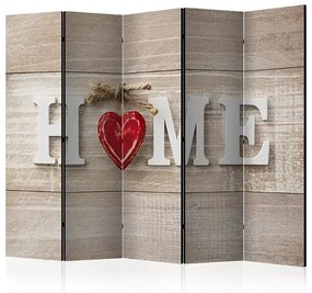 Paraván - Room divider - Home and red heart