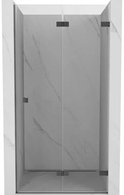 Mexen, Mexen Lunar-F pravé sklápacie sprchové dvere 80 cm, transparentné, pištoľový kov - 836-080-000-95-00-P