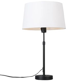 Stolová lampa čierna s tienidlom biela 35 cm nastaviteľná - Parte