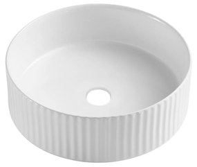 Invena Invena, okrúhle keramické umývadlo 360x360x120 mm, biela lesklá, INV-CE-63-001-C