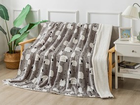 XPOSE® Mikroplyšová deka OVEČKA s baránkom 200x220 cm