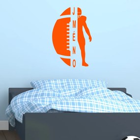 Veselá Stena Samolepka Ragbista Farba: oranžová, Veľkosť: 60 x 39 cm
