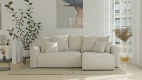 Rohová sedačka Denia (P) (béžová). Akcia -20%. Vlastná spoľahlivá doprava až k Vám domov. 1120038