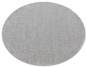 Okrúhly koberec TIMO 5979 SISAL vonkajšie rám svetlo sivá Veľkosť: kruh 120 cm