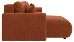 Rozkladacia rohová pohovka v tehlovooranžovej farbe (variabilná) Lorine – Ropez