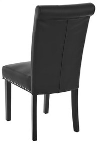 2x Jedálenská stolička Chesterfield 2 - koženka, tmavé nohy - Čierna