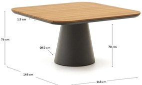 Záhradný jedálenský stôl 148x148 cm Tudons – Kave Home