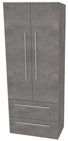 Mereo, Mereo Bino, kúpeľňová skrinka vysoká 163 cm, dvojitá, Multidecor, Betón tmavosivý, MER-CN699BET2