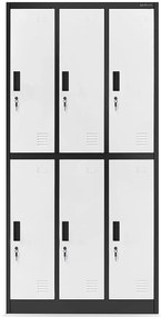 Skriňa Igor kovová antracit/biela