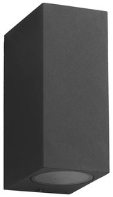 Exteriérové nástenné svietidlo Boka, 1x čierne hliníkové tienidlo, (15 cm)