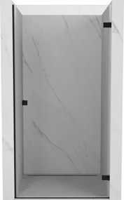 Mexen, Mexen Lunar-B výklopné pravé sprchové dvere 85 cm, transparentné, čierne - 832-085-000-70-00-P