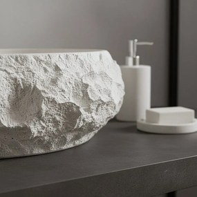 Rea Mika Ivory, umývadlo na dosku 500x380x150 mm, ecru-imitácia kameňa, REA-U7350