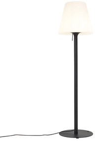 Moderná vonkajšia stojaca lampa čierna s bielym tienidlom IP44 - Big Virginia