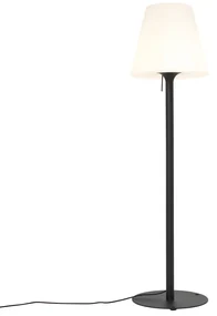 Moderná vonkajšia stojaca lampa čierna s bielym tienidlom IP44 - Big Virginia