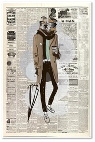 Gario Obraz na plátne Elegantný pes - novinový článok Rozmery: 80 x 120 cm