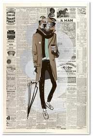 Gario Obraz na plátne Elegantný pes - novinový článok Rozmery: 80 x 120 cm
