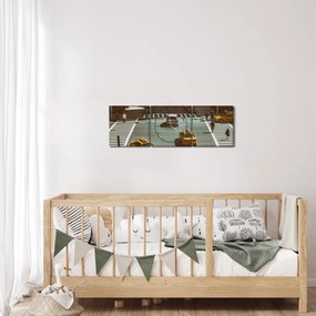 Obraz - New York (s hodinami) (90x30 cm)